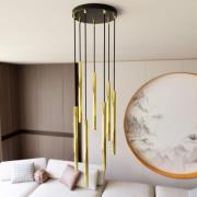 EMIBIG LIGHTING Hänglampa Selter Premium, guldfärgad, 7 lampor, metall