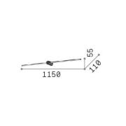 Ideallux Ideal Lux LED-vägglampa Filo, mässingsfärgad, bredd 115 cm