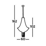 Searchlight Hänglampa Baguette, svart/mässing, glas, E14, 162 cm