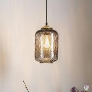 Solbika Lighting Tezeusz pendellampa glasskärm rökgrå Ø 17cm