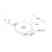 TECNICO by Sforzin Rhodia LED-inbyggnadsspot, svart, gips, Ø 10 cm