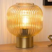 Lucide Maloto bordslampa i glas, bärnsten/guld, Ø 20 cm, E27