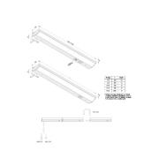 Hera LED-bänklampa ModuLite F, aluminium, 90 cm, 4.000 K, aluminium