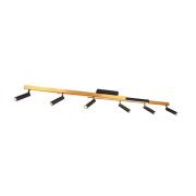 Trio Lighting Zeno LED-takspotlight, 6 spots, svart/guld, metall