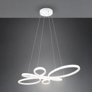 Trio Lighting Fly LED-pendellampa, matt vit, 4.000 K, 83 cm x 45 cm