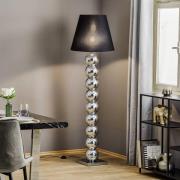 Argon Textil golvlampa Fulda, skärm svart, fot krom