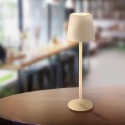 Globo LED-bordslampa med batteri Vannie, sandfärgad, höjd 36 cm, IP44