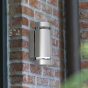 LUTEC Utomhusvägglampa Focus av rostfritt stål 2 lampor