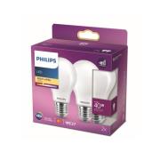 Philips LED-lampa E27 4,5W 2 700 K opal 2-pack