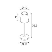 SLV LED-laddningsbar lampa Vinolina Two, svart, aluminium, Ø 11 cm, IP...