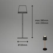 Briloner LED-bordslampa Kiki med uppladdningsbart batteri 3.000K svart...