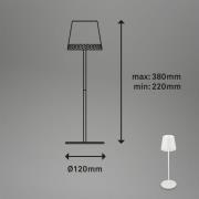 Briloner Kiki LED-bordslampa, vit, IP44, 3.000K