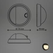 Briloner LED-utomhusvägglampa 3785015 svart rörelsevakt 17cm