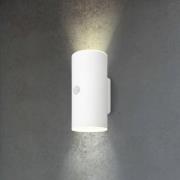 Briloner LED-utomhusvägglampa 3787016, vit, sensor, upp/ner