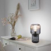 Paul Neuhaus Mashi bordslampa, rökgrå, glas, 27 cm, E27
