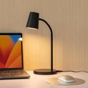 Lindby LED-bordslampa Ailina, höjd 36 cm, svart, dimbar