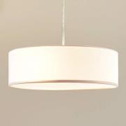 Lindby hänglampa Sebatin, Ø 40 cm, beige, tyg, E27