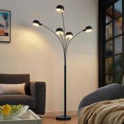 Lindby golvlampa Jewa, svart, metall, 5 lampor, E14