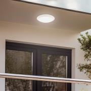 Lindby LED-utomhustaklampa Naira, vit, Ø 30 cm, IP65