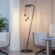 Lindby golvlampa Elira, svart, metall, 150 cm hög, E27