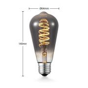 Lucande LED-lampa E27 ST64 4 W 1 800 K dim titan