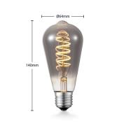 Lucande LED-lampa E27 ST64 4W rök 1.800 K dimbar