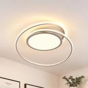 Lucande LED-taklampa Noud, 65 cm, silver, metall, CCT