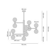 ALDEX Flare 11 taklampa, beige, 11 lampor, glas, metall