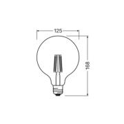 OSRAM LED-filamentlampa Globe G125 E27 7,2W Filament 2,700K