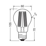 OSRAM traditionell glödlampa E27 7,2W Filament 4 000K 1521lm 2-pack