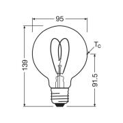 OSRAM LED Vintage G95 E27 8W 922 Heart Filament guld dimbar