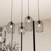 EMIBIG LIGHTING Hänglampa Vander, 4 lampor, 70 cm, svart, metall, E27