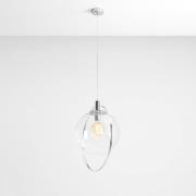 ALDEX Hänglampa Aura, krom, metall, glas, klar, E27