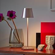 Sigor Nuindie LED uppladdningsbar bordslampa, USB-C, roséguld, IP54, d...