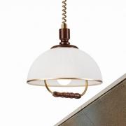 Lamkur Lighting Hänglampa Ilsa, vit/guld, Ø 30 cm, höjdjusterbar