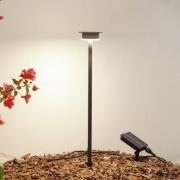 Lindby LED-solcellslampa Lyris, svart, aluminium, 3.000 K