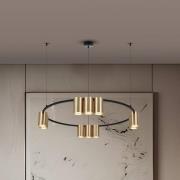 Eko-Light Hänglampa Genesis, aluminium, svart/guld, 10 x GU10, Ø 60 cm