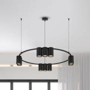 Eko-Light Hänglampa Genesis, aluminium, svart, 10 x GU10, Ø 60 cm