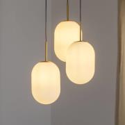 Eko-Light Hänglampa Alias, metall guldfärgad opalglas, 3 lampor rund