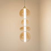 Eko-Light LED-hänglampa Daphne, glas, bärnstensfärgat transparent, höj...