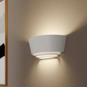Lindby Gips-vägglampa Azriel, vit, halvrund, 3-stegs