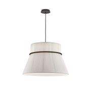 Bover Folie S pendellampa, vit/svart, Ø 60 cm, tyg