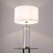 Maytoni Muse bordslampa, vit, höjd 53 cm, textil/glas