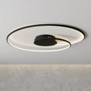 Lindby LED-taklampa Joline, Ø 70 cm, svart, metall