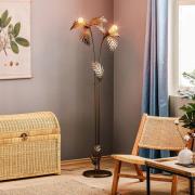 ONLI Golvlampa Dubai i bladdesign, 2 lampor, brons