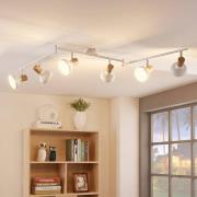 Lindby Fridolin takspotlight, 160cm, 6 lampor, vit, metall
