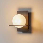 Lucande vägglampa Kulka, 1 lampa, svart, glas, G9