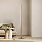 TK Lighting LED-stående lampett Teo, furu, 120 cm, touchdimmer