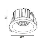 The Light Group SLC LED-downlight OnePro Soft, vit, 3 000 K, aluminium