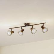 Lindby taklampa Piena, svart, 4 lampor, metall, 70cm